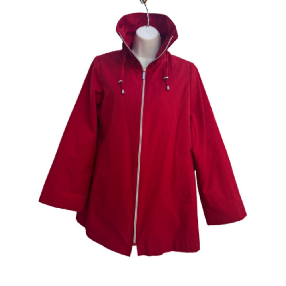 Calvin Klein Red Long Sleeve Full Zipped All Weather Jacket Size XS Missing Hood